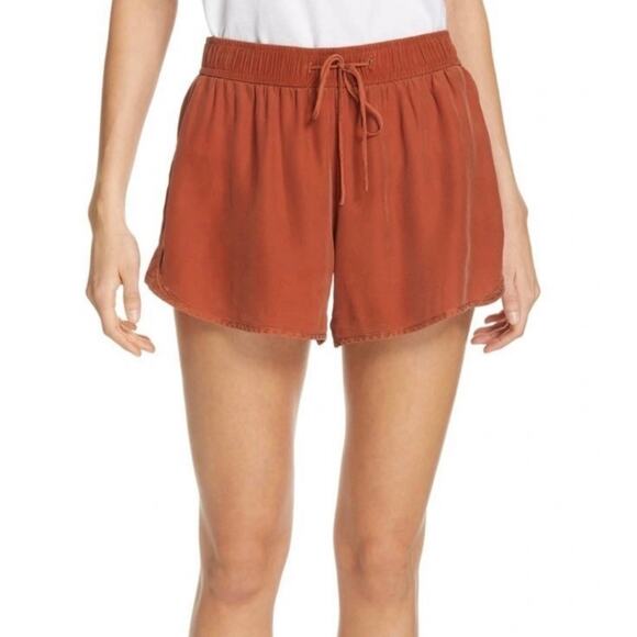 James Perse Womens Silk Charmuese Dolphin Shorts Brown Size 1 Small - Picture 1 of 7